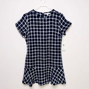 Free Assembly Black & White Checked Short Sleeve Dress Size L